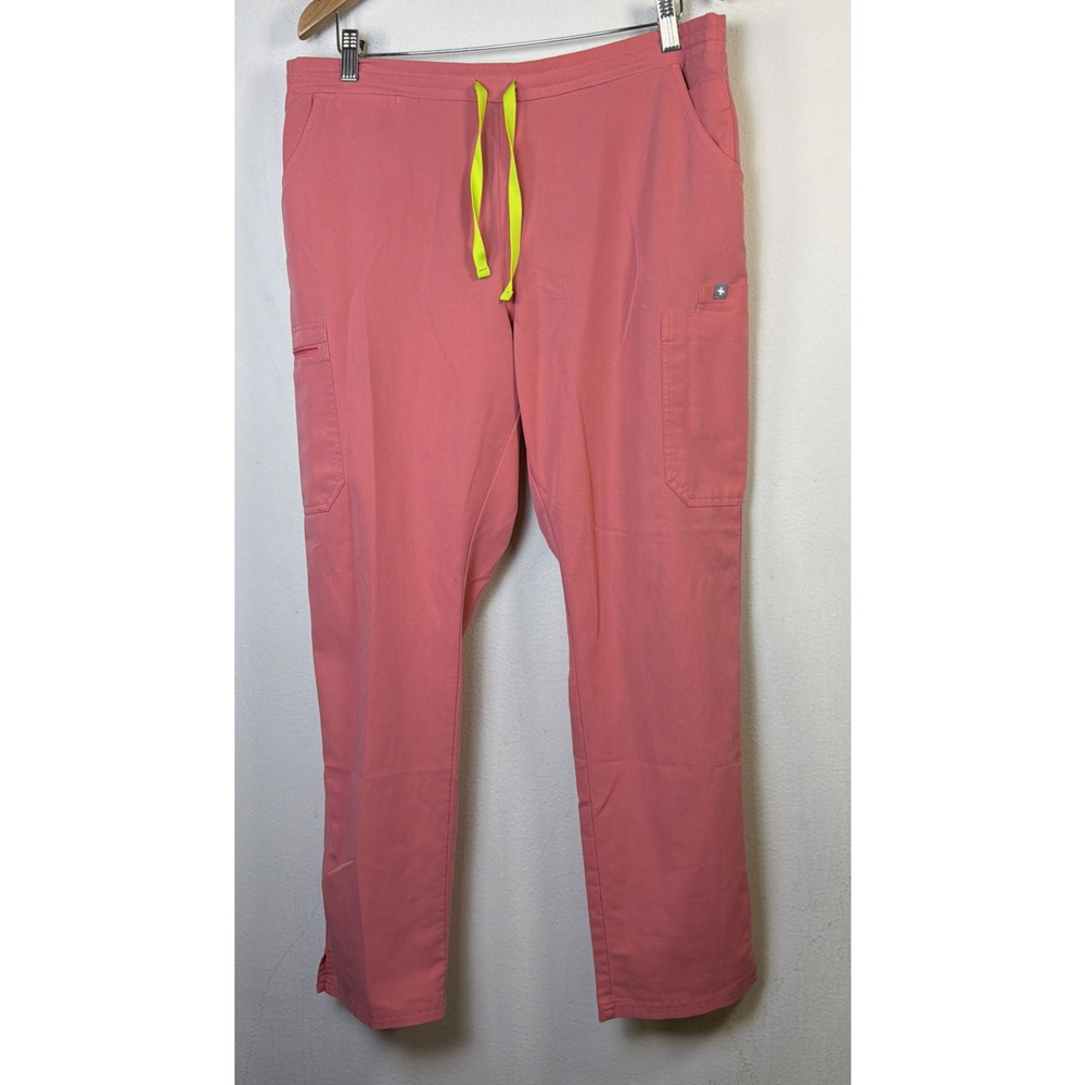 Figs Womens Yola Skinny Leg large Tall Scrub Pants rose pink medical hospital